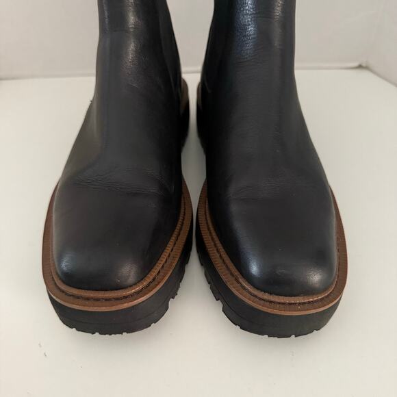 Sam Edelman Laguna Chelsea boot two tone black leather CHUNKY sole pull on 7.5 - Picture 7 of 15